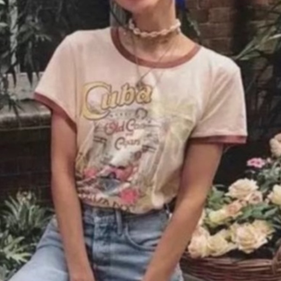 Boho Cream Cuba Havana Fitted Graphic Tee - Picture 11 of 11
